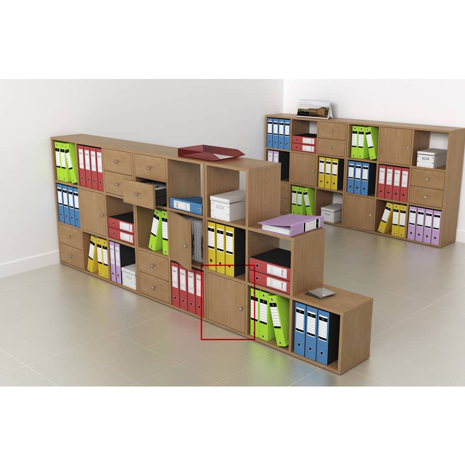Coppia di antine per libreria componibile Artexport Maxicolor - 32,2x32,2 cm - noce chiaro 2A-MaxC-4