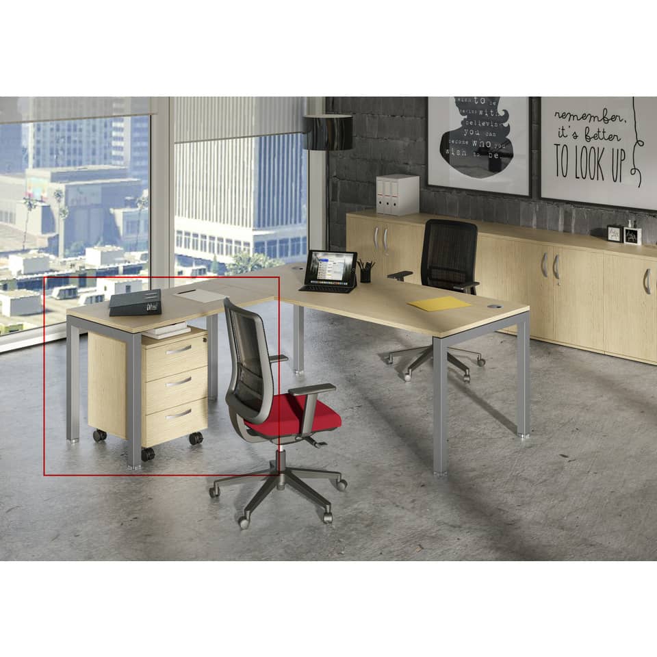 Allungo per scrivania Artexport Bridge reversibile dx/sx - 80x60x72,5 cm rovere gambe in metallo - SOL-ALL-C