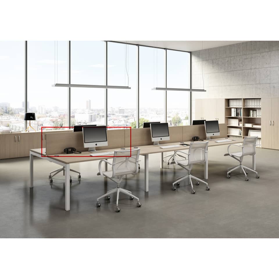 Pannello divisorio + staffe supporto per postazione open space Artexport Bridge 160x40 cm - rovere - PAN-160+BTAA-C