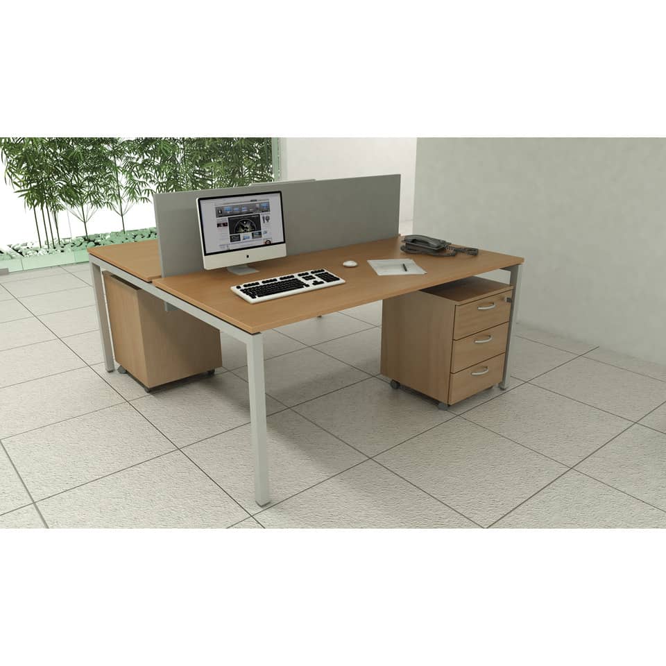 Scrivania Bench doppia senza divisorio Artexport Presto Venere Plus 160x164x72,5cm noce - 663B / NOPAR/4