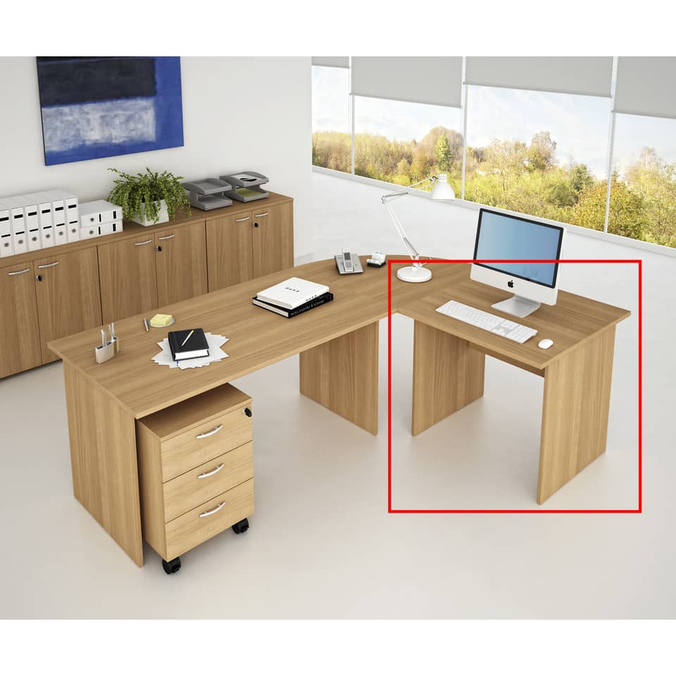 Scrivania Artexport Presto 80x80xH.72 cm - fianchi melanimico spessore 22 mm - noce chiaro - 001 + 60111/4