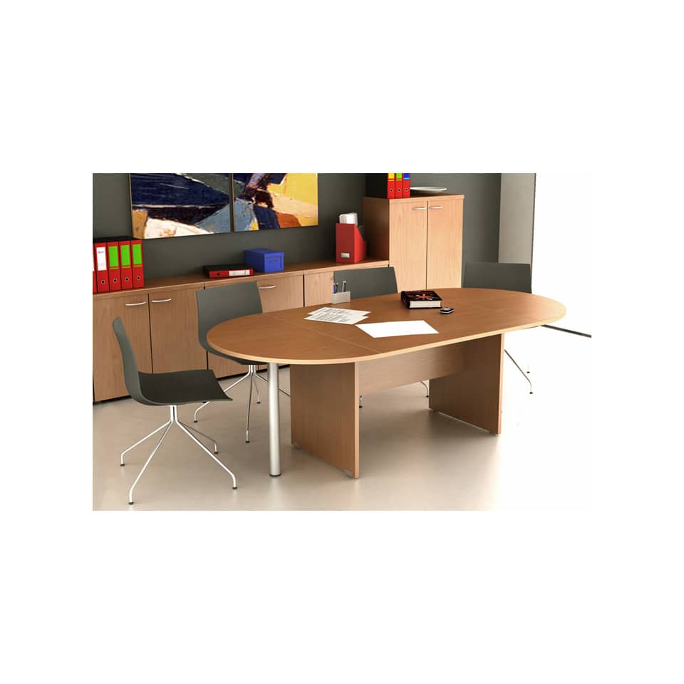 Tavolo riunione ovale Artexport Presto 220x110xH.72 cm piano e struttura noce chiaro - TR/220/4