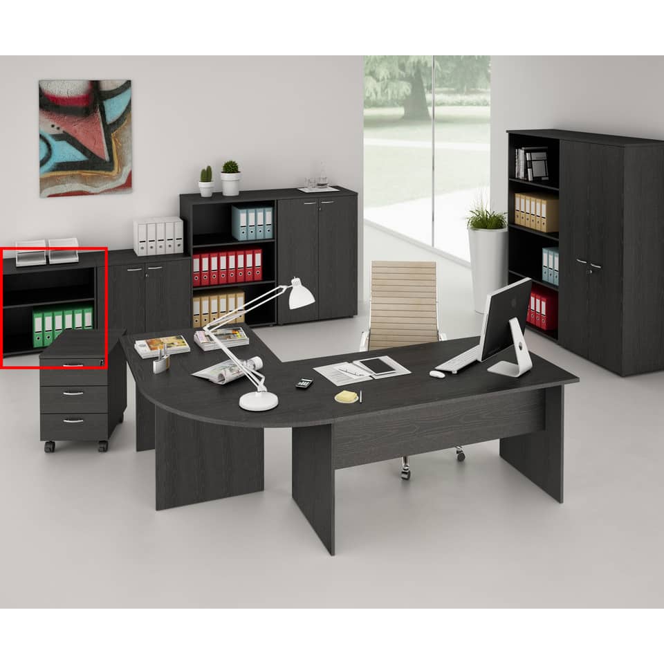 Mobile a giorno basso Artexport Presto 1 ripiano regolabile 80x35x72 cm nero venato frassino - 030/8