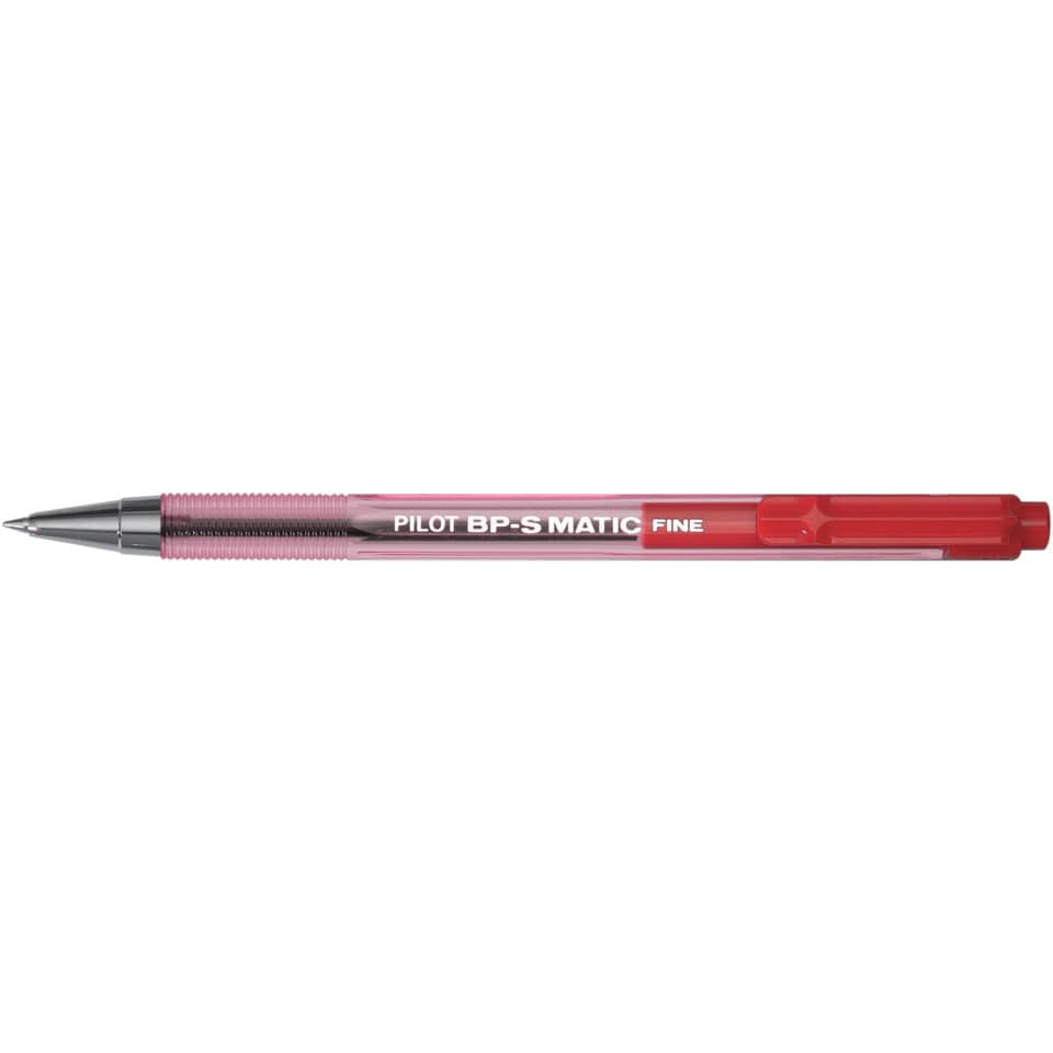 Penna a sfera a scatto Pilot BPS Matic punta fine 0,7 mm rosso 001627