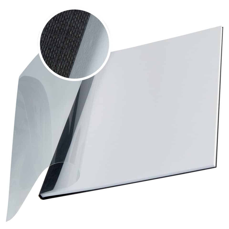 Copertina flessibile max 10-35 fogli Leitz impressBIND in PPL con dorso da 3,5 mm A4 nero conf. da 10 - 73980095