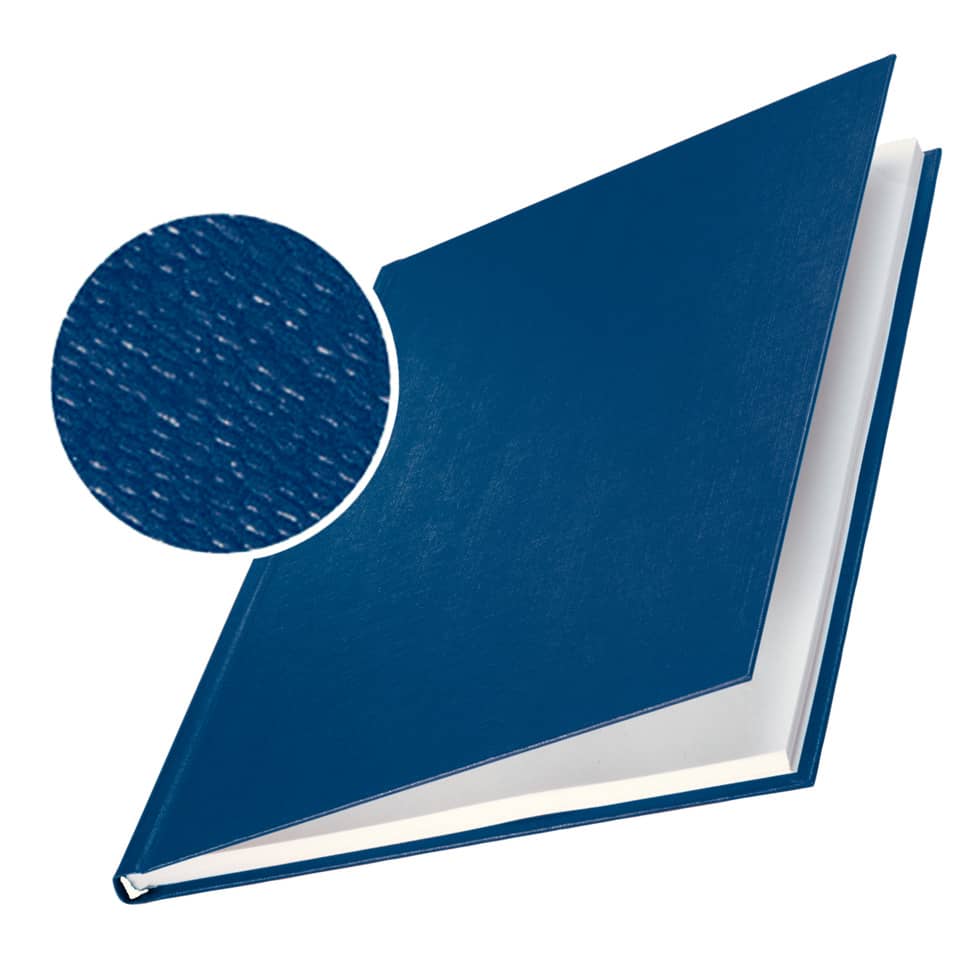 Copertina rigida max 176-210 fogli Leitz impressBIND in cartone con dorso da 21 mm A4 blu conf. da 10 - 73950035