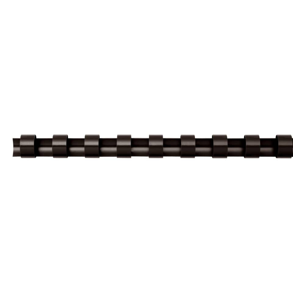Dorsi plastici FELLOWES nero ad anello tondo 19 mm - 121-150 fogli conf.100 - 5347705