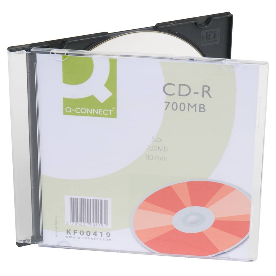 CD-R Q-Connect Slimline Jewel Case 700 MB 80 min 52X conf. da 10 pezzi - KF00419