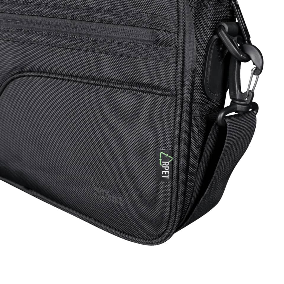 Borsa per computer Trust Sydney fino a 16" in tessuto 4 scomparti - ECO - nero - 24282