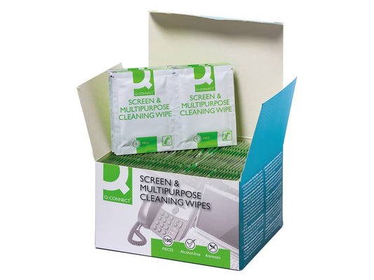 Salviette di pulizia multiuso Q-Connect senza alcool conf. da 60 bustine singole - KF04503A