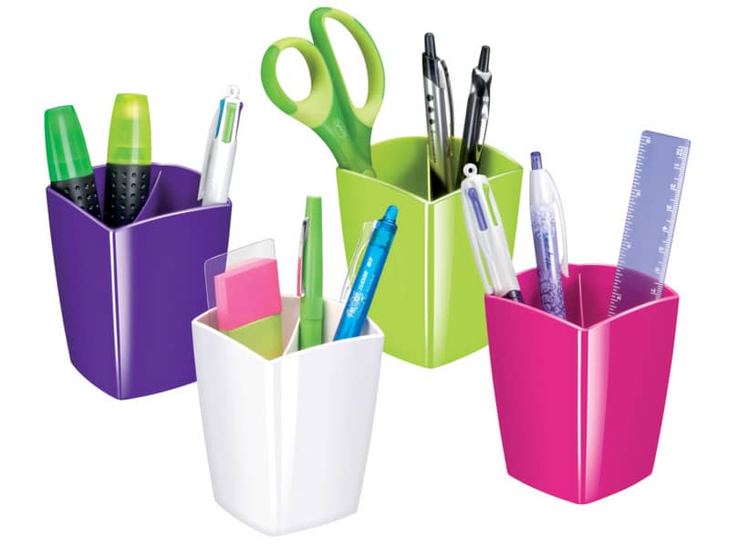 Portapenne CepPro Gloss CEP in polistirolo con 2 scomparti bianco 7,4x7,4x9,5 cm - 1005300021