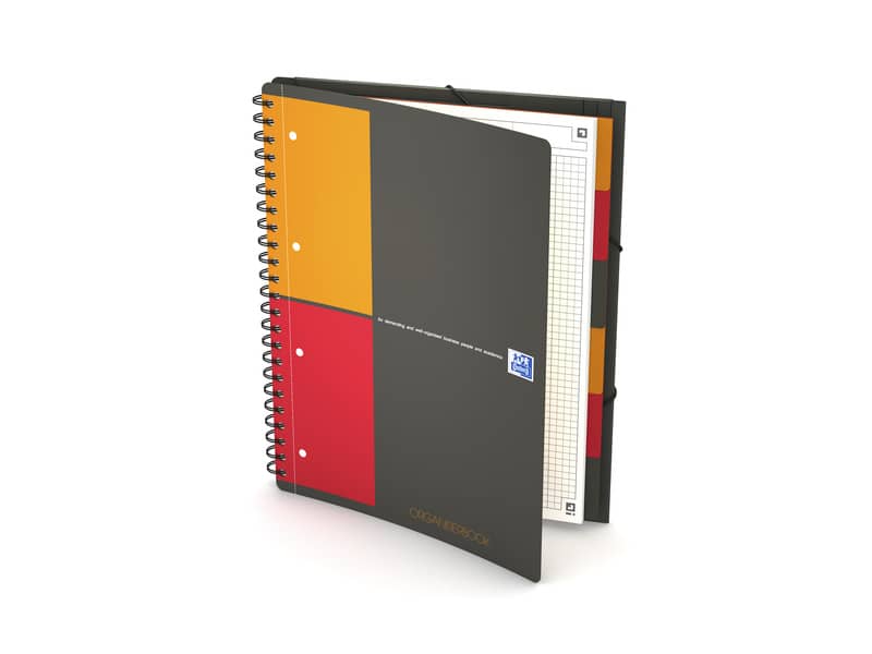 Quaderno spiralato OXFORD Organizerbook International A4+ grigio/arancio 100102777