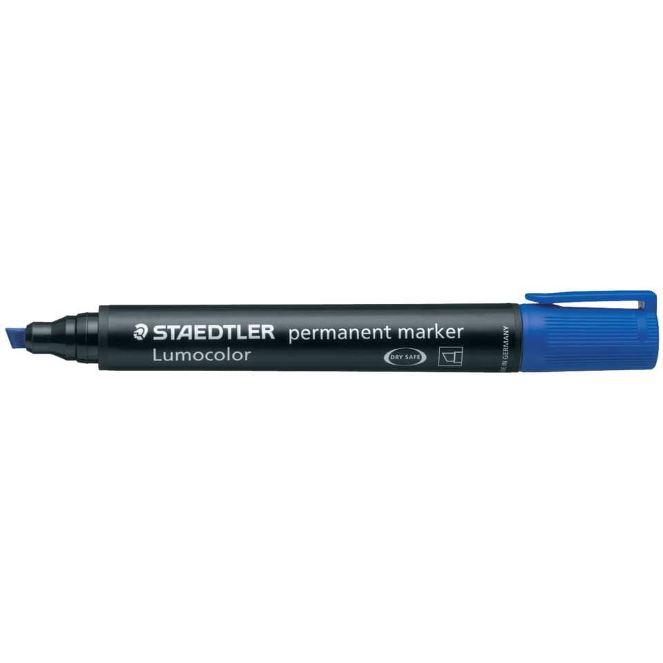 Marcatore punta a scalpello Staedtler Lumocolor permanent marker 350 2-5 mm blu - 350-3