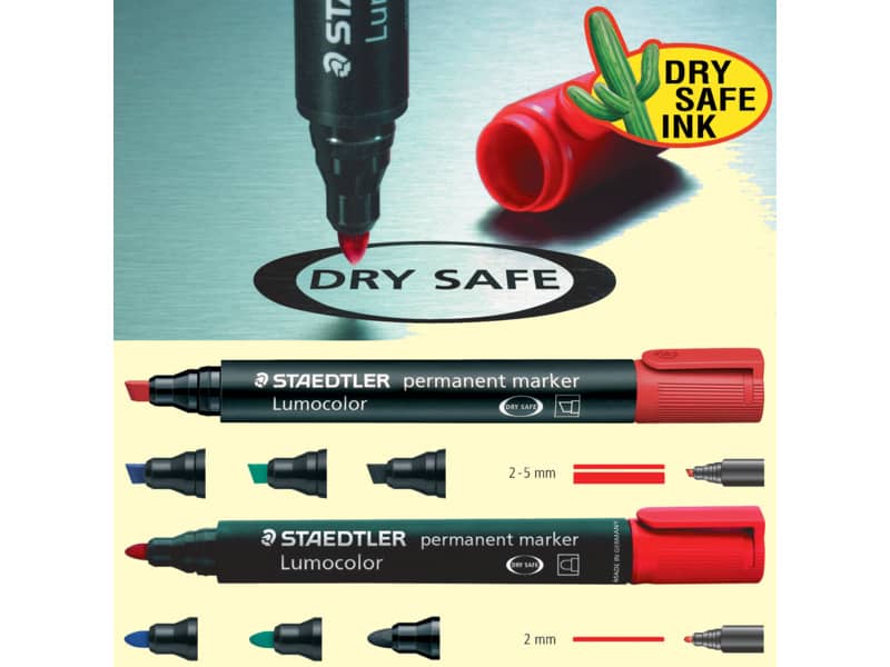 Marcatore punta a scalpello Staedtler Lumocolor permanent marker 350 2-5 mm blu - 350-3