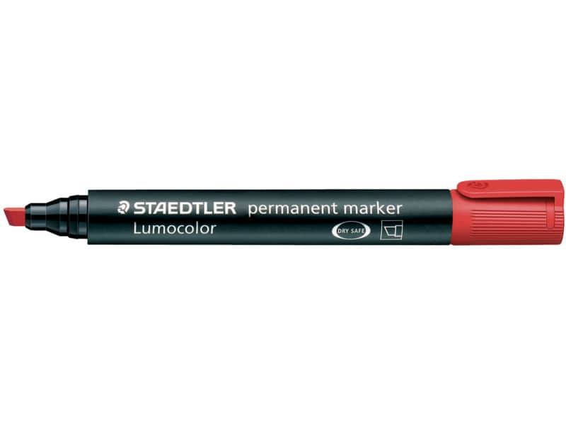 Marcatore punta a scalpello Staedtler Lumocolor permanent marker 350 2-5 mm rosso - 350-2
