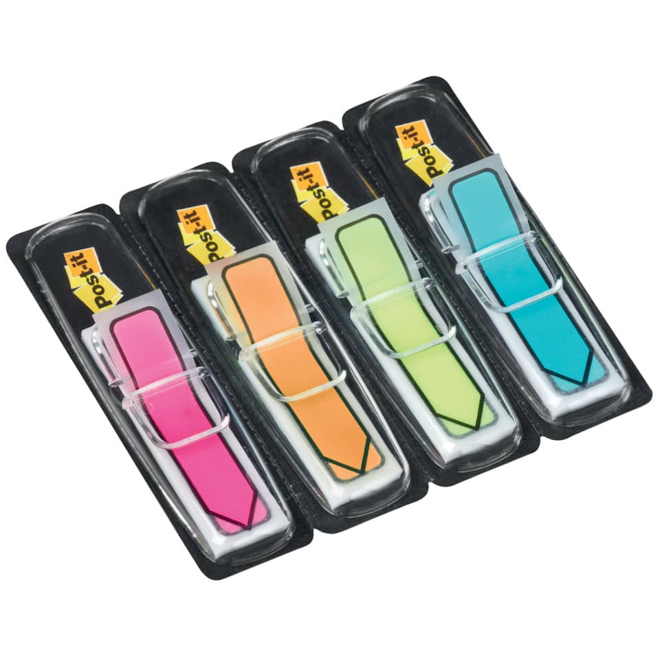 Segnapagina removibili Post-it® Index Mini "Freccia" 684 colori vivaci assortiti - 4 confezioni da 24 - 684ARR4