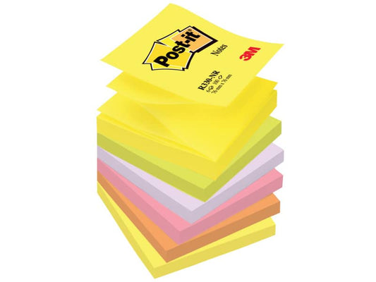 Foglietti colorati Post-it® Ricarica Z-Notes Super Sticky neon assortiti cf. 6 blocchetti da 100 ff - R330-NR