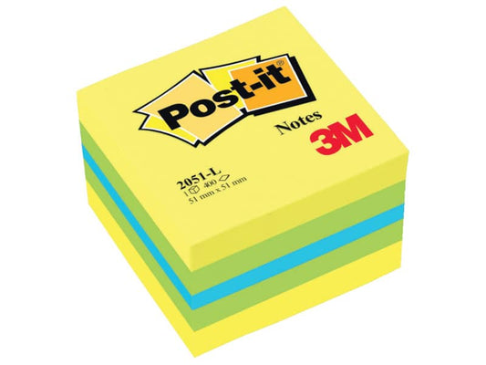 Foglietti riposizionabili colorati Post-it® Notes Minicubo 51x51 mm giallo 400 ff - 2051-L