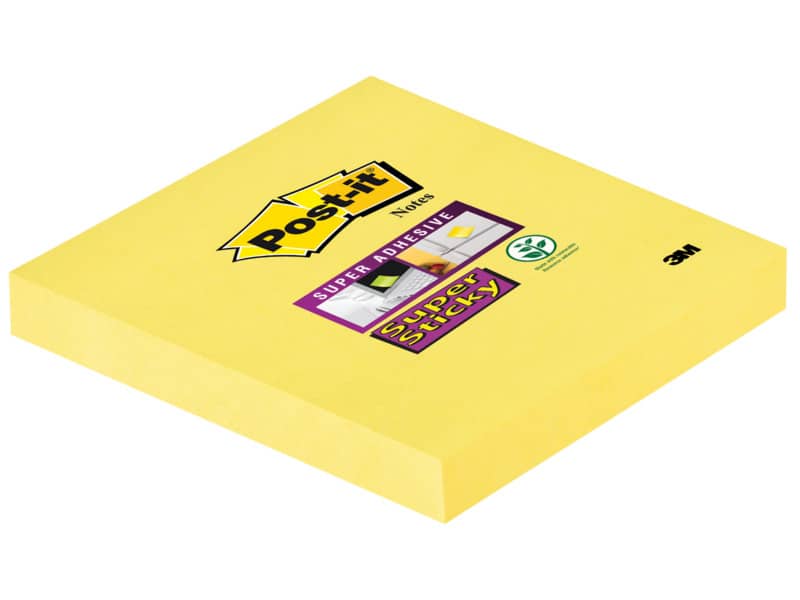 Foglietti riposizionabili Post-it® Super Sticky Notes 76x76 mm 90 ff giallo oro 654-S