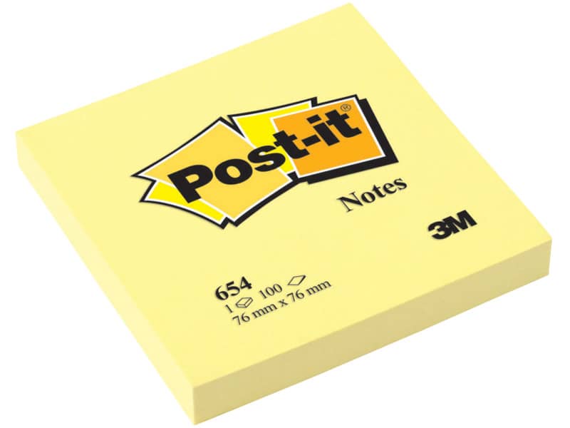 Foglietti riposizionabili classici Post-it® Notes Giallo Canary™ blocchetto da 100 ff - 654