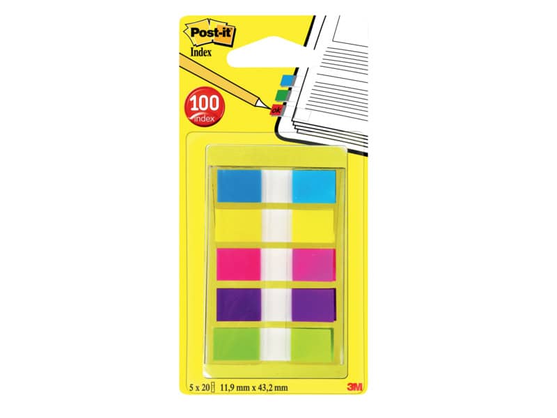 Segnapagina removibili Post-it® Index Mini con dispenser brillanti assortiti 5 confezioni da 20 - 683-5CBEU