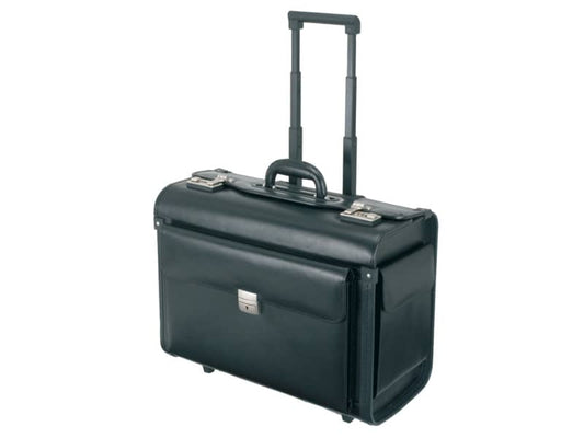 Borsa pilota con trolley Alassio SILVANA in pelle 48,5x23x37 cm nero 92705