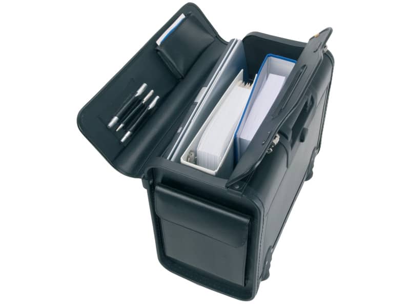 Borsa pilota con trolley Alassio SILVANA in pelle 48,5x23x37 cm nero 92705