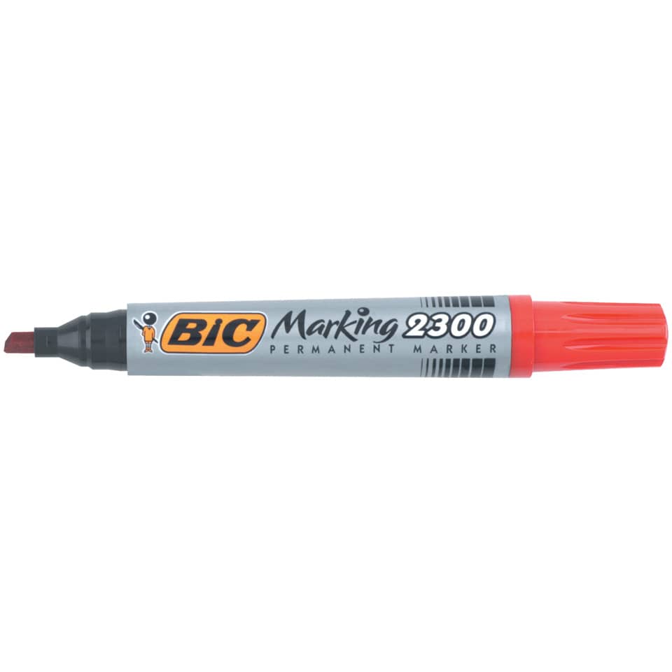 Marcatore permanente BIC Marking 2300 punta scalpello 3,7-5,5 mm rosso 8209243