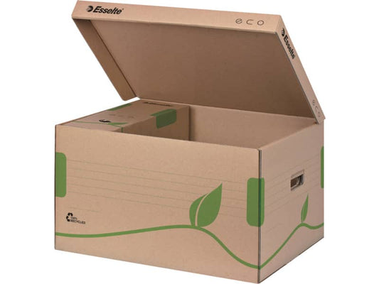 Scatola archivio Esselte ECOBOX container per Boxy 80/100 avana/verde 34,5x24,2x43,9 cm - 623918