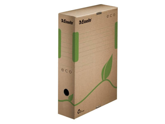Scatola archivio Esselte ECOBOX dorso 8 cm avana/verde 8x23,3x32,7 cm 623916