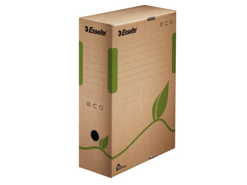 Scatola archivio Esselte ECOBOX dorso 10 cm avana/verde 10x23,3x32,7 cm 623917