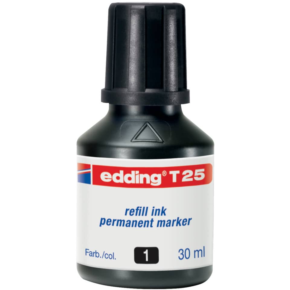 Inchiostro permanente per ricarica edding T 25 nero - 30 ml 4-T25001