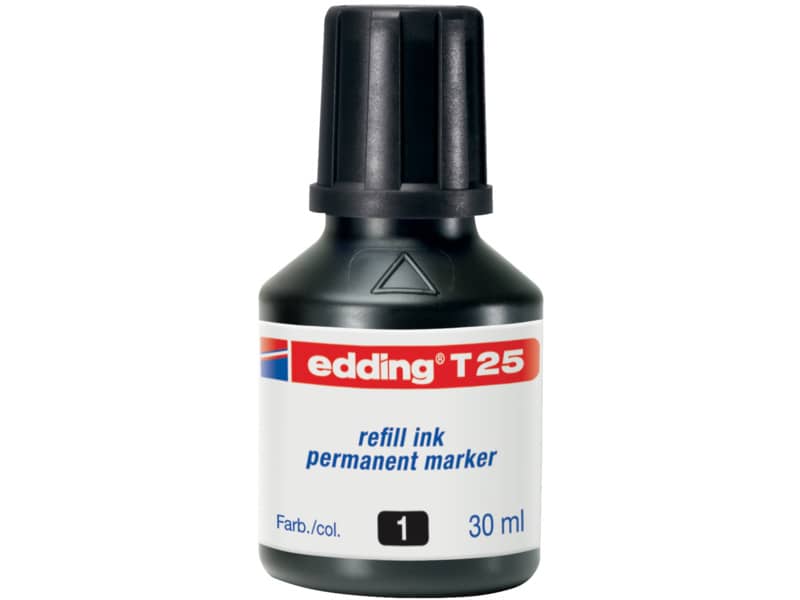 Inchiostro permanente per ricarica edding T 25 nero - 30 ml 4-T25001