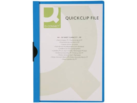 Cartellina con clip Q-Connect PVC 22x30,7 cm blu scuro KF00462