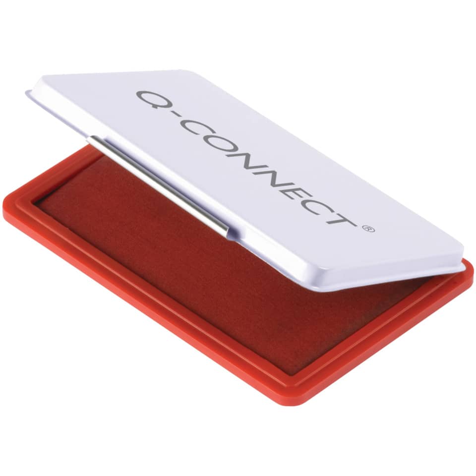 Cuscinetto per timbri Q-Connect 11x7 cm rosso KF25212