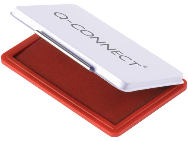 Cuscinetto per timbri Q-Connect 11x7 cm rosso KF25212