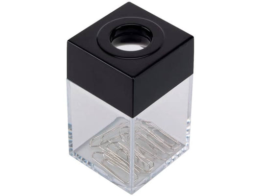 Dispenser per fermagli Q-Connect nero/trasparente quadrato 4,2x4,2x7 cm KF02132