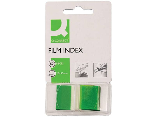 Segnapagina Q-Connect 25x43 mm verde blocchetto da 50 - KF03635