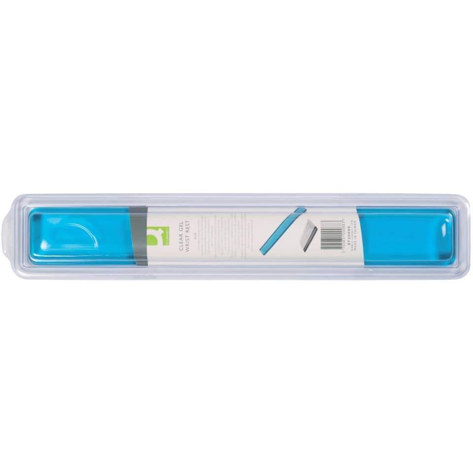 Poggiapolsi da tastiera in gel Q-Connect 49x5,5x2,3 cm blu trasparente KF20088