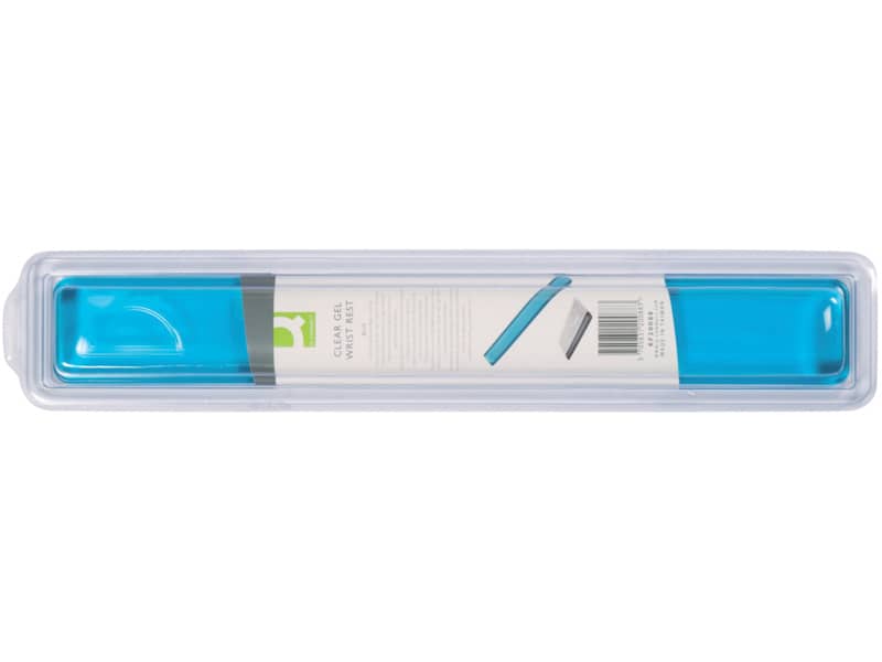 Poggiapolsi da tastiera in gel Q-Connect 49x5,5x2,3 cm blu trasparente KF20088