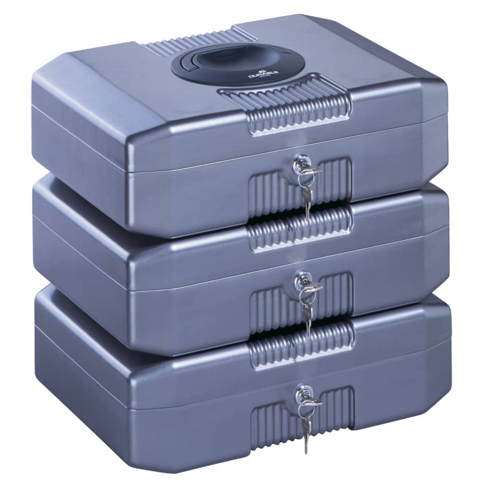 Cassetta portavalori DURABLE EUROBOXX® metallo antracite/grigio 35,2x27,6x12 cm 178257