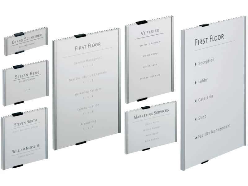 Targhe DURABLE INFO SIGN alluminio/acrilico trasparente/argento metallizzato 149x52,5 mm - 480023