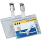 Portabadge rigido Durable 87x54 mm con clip di sicurezza orientabile trasparente Conf. 25 pezzi - 800519