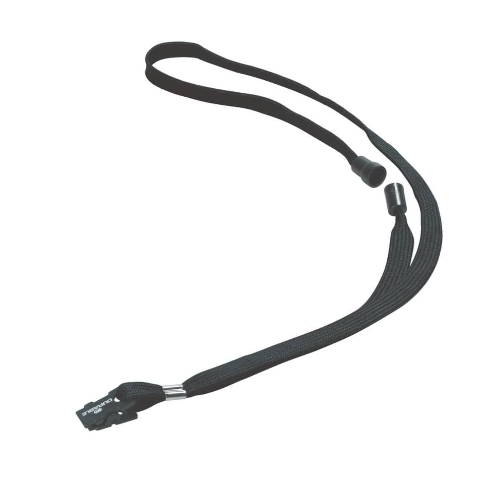 Cordoncino per portabadge DURABLE tessuto nero 10mm x 44cm  conf. 10 - 811901