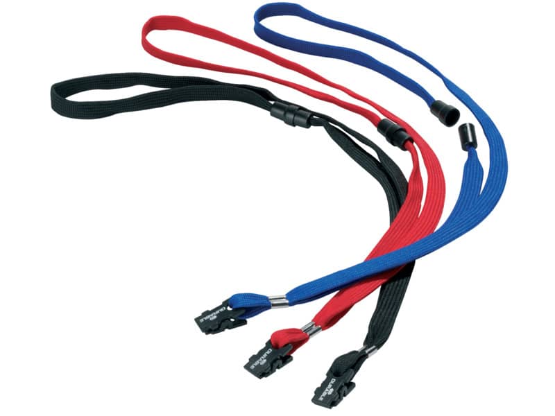 Cordoncino per portabadge DURABLE tessuto nero 10mm x 44cm  conf. 10 - 811901