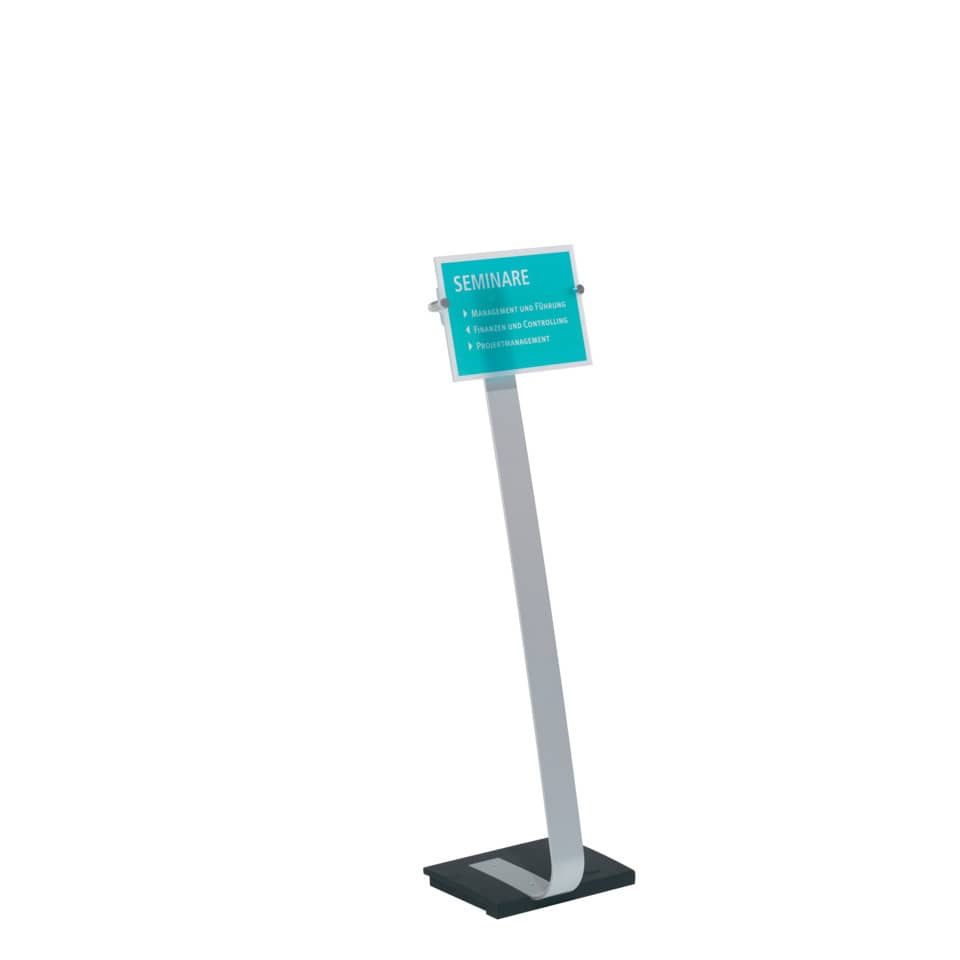 Espositore da terra DURABLE CRYSTAL SIGN STAND A4 argento metallizzato - 481823