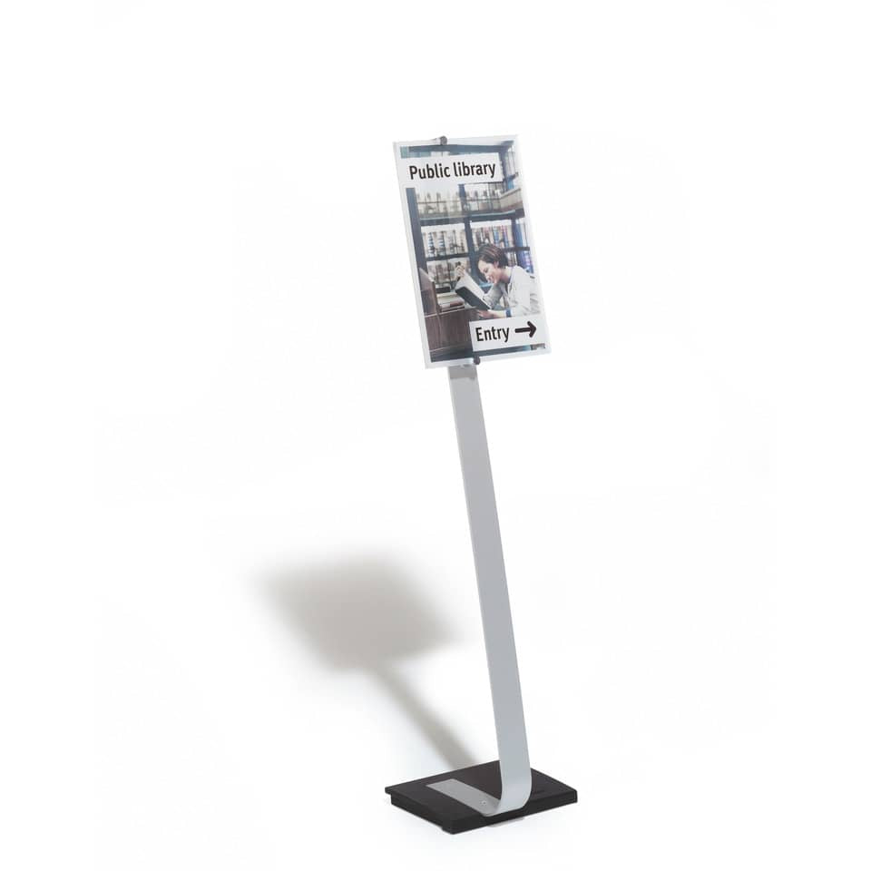 Espositore da terra DURABLE CRYSTAL SIGN STAND A3 argento metallizzato - 481923