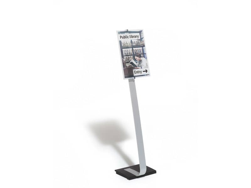 Espositore da terra DURABLE CRYSTAL SIGN STAND A3 argento metallizzato - 481923