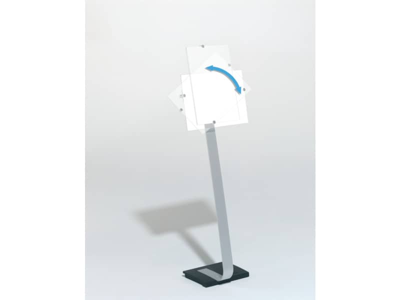 Espositore da terra DURABLE CRYSTAL SIGN STAND A3 argento metallizzato - 481923