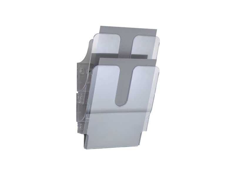 Espositore da parete DURABLE FLEXIPLUS 2 comparti A4 polistirolo trasparente 24,7x10x36 cm - 1709008400